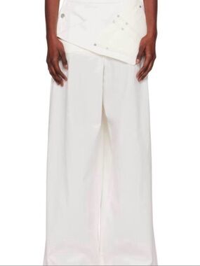 Dion Lee White Wide-Leg Dress Pants